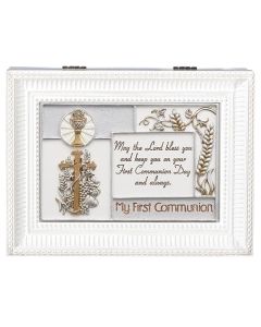 My First Communion White lg Music box