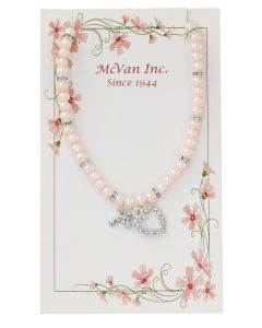 Necklace Pink Pearl Stretch
