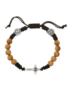 Olivewood St Benedict Rosary Bracelet