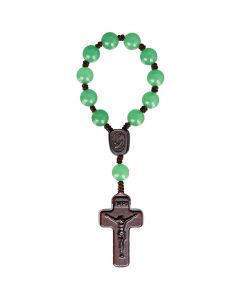 One Decade Green Jade Rosary Jujube Corded