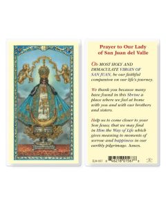 Our Lady of San Juan Holy Card