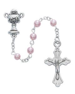 Pink Pearl Communion Rosary