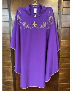 Purple Chasuble with Gold Grape Design Across Chest