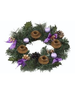 Purple Ribbon Advent Wreath