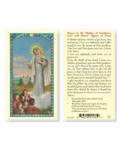 Queen of Peace Holy Card