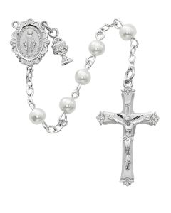 Rosary 5mm Round White Pearl