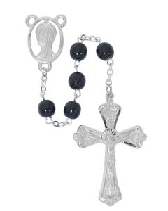 Rosary Black Glass 7mm