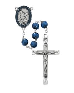 Rosary Blue Wood St. Michael