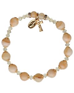 Rosary Bracelet Gold Jade 8mm