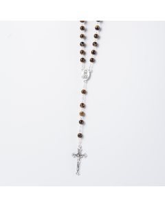 Rosary Brown Black Glass Bead