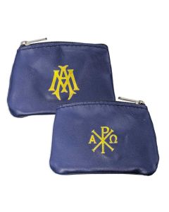 Rosary Case Leather Blue