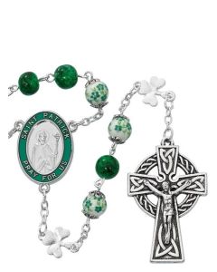 Rosary Green Marble Irish 8mm