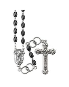 Rosary Oval Black Gls Bd