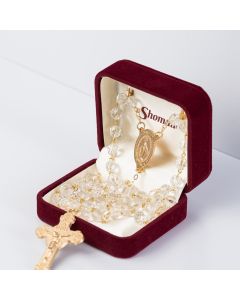 Rosary Pearl Gold Plate