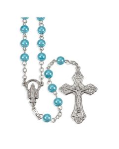 Rosary Pearlized Aqua/Blue