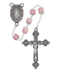 Rosary Pink Glass 7mm