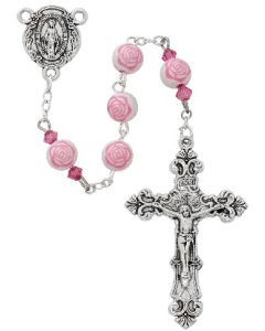 Rosary Pink Roses 8mm