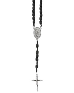 Rosary St Michael Black Wood