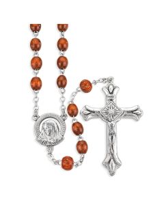 Rosary Wood Oval Brown