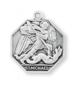 St. Michael Octagon Sterling Silver Medal