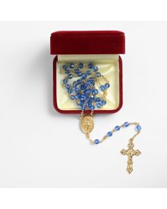 Sapphire Rosary Gold Tone