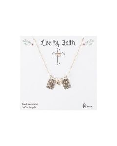 Scapular Brass Pearl Necklace