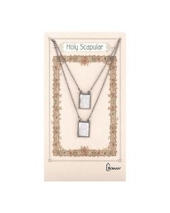 Scapular Double Rhodium with Shell