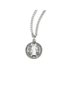 St Benedict Round Medal 18" Ch