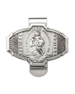 Beautifully-detailed, our line of antique-finished auto clips are some of the best in the industry. Our genuine pewter 'St. Christopher' Visor Clip is beautifully-detailed. Our pewter medal comes with a clip for the visor, and is beautifully carded with o