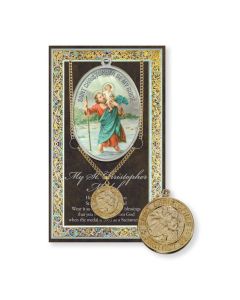 St Christopher Gold Pewter Med