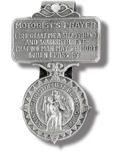 St. Christopher Motorist Prayer Visor Clip
