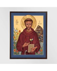 St Francis of Assisi Icon Plaque on Wood