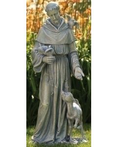 St. Francis with Deer 36.5" Garden Statue
