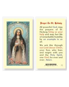 St Hedwig Laminated Holy Card