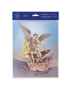 8" x 10" St. Michael, Printed in Milan, Italy, 
by Fratelli Bonella