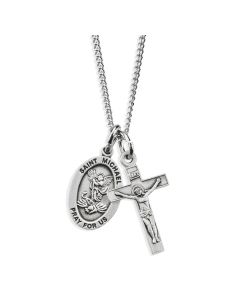 St Michael and Crucifix Medal