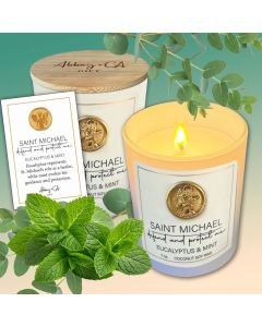 St Michael Glass Candle