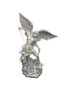 21" St. Michael Statue Pewter