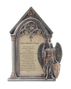 St Michael Prayer Frame Pewter