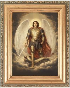 St Michael Print in Gold Frame