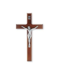 Walnut Crucifix 10"