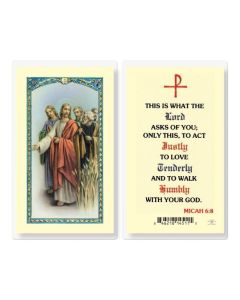What the Lord Asks Holy Card