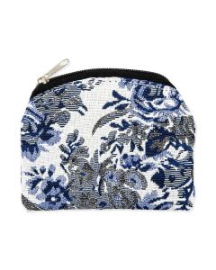 White and Blue Rosary Case