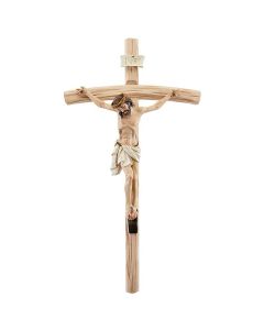 Wood Crucifix Painted Corpus