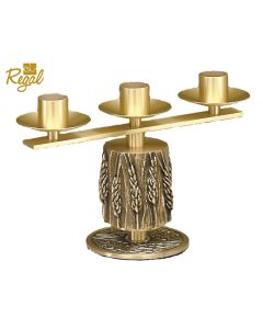 Altar Candlestick Bronze Multi-Lite Cast High Relief