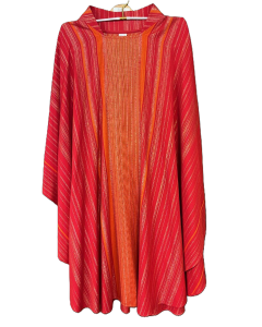 Red Chasuble with Vertical Striped Design