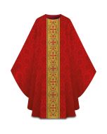Celestia Chasuble with Gold Brocade Banding Red