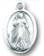 Oval Silver Oxidized Divine Mercy Medal.
Pray for Us on the reverse side.
Size: 1" - 26mm
Made in Italy.
