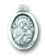Our Lady of Perpetual Help/St Gerard Oxidized Medal 