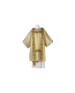 Dalmatic with plain neckline, gold brocade on gold fabric